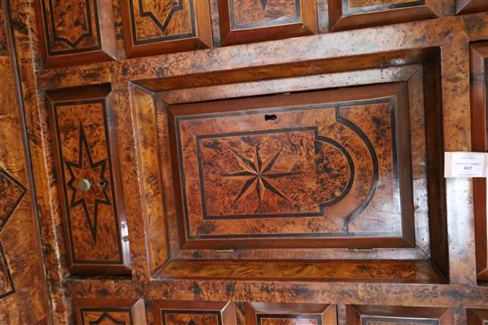 A Louis XIV inlaid walnut cabinet on stand, W.3ft 11in. D.2ft 9in. H.5ft 5in.